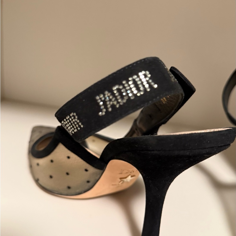 Dior Black Mesh Slingback Heels - Picture 13 of 16